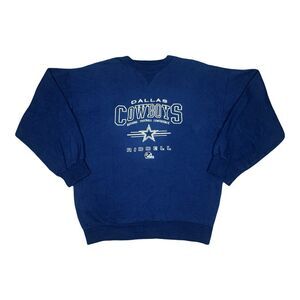 Vintage Riddell Dallas Cowboys Embroidered Crew Neck Sweatshirt - Size L / XL